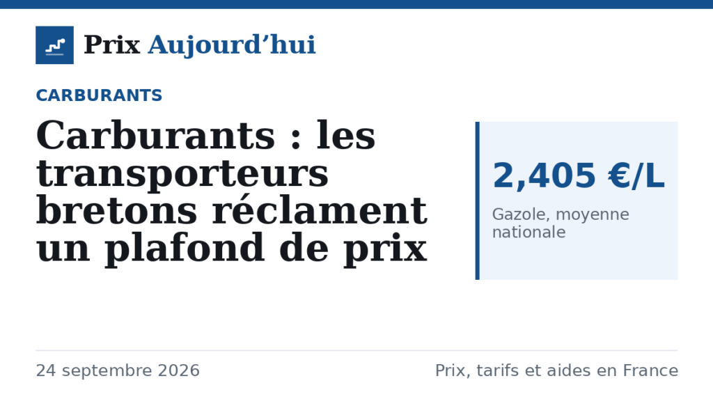 Carburants : les transporteurs bretons réclament un plafond de prix