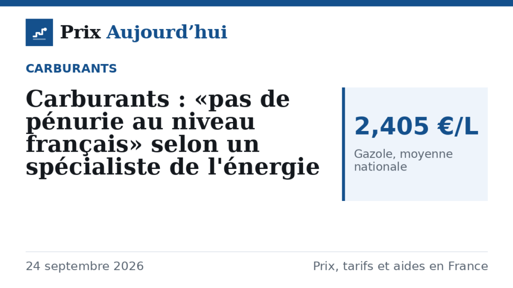 Carburants : «pas de pénurie au niveau français» selon un spécialiste de l'énergie