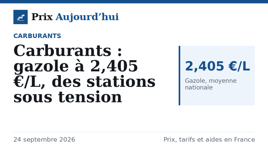 Carburants : gazole à 2,405 €/L, des stations sous tension